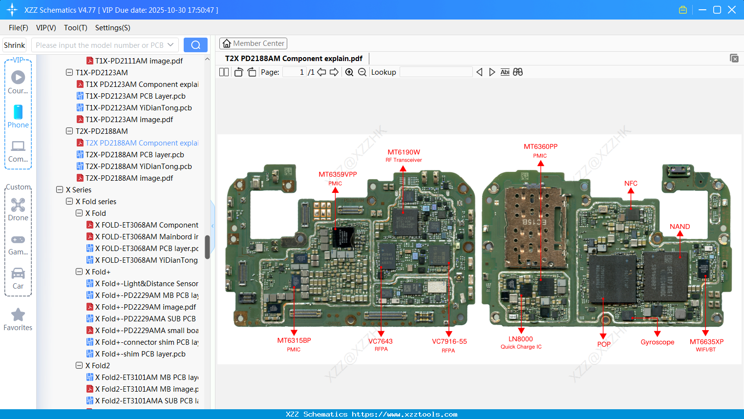 VIVO T2X PD2188AM Component Explain